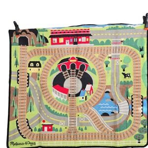 Melissa & Doug Round the Town Road and Rail Rug Activity Play Mat Multicolor